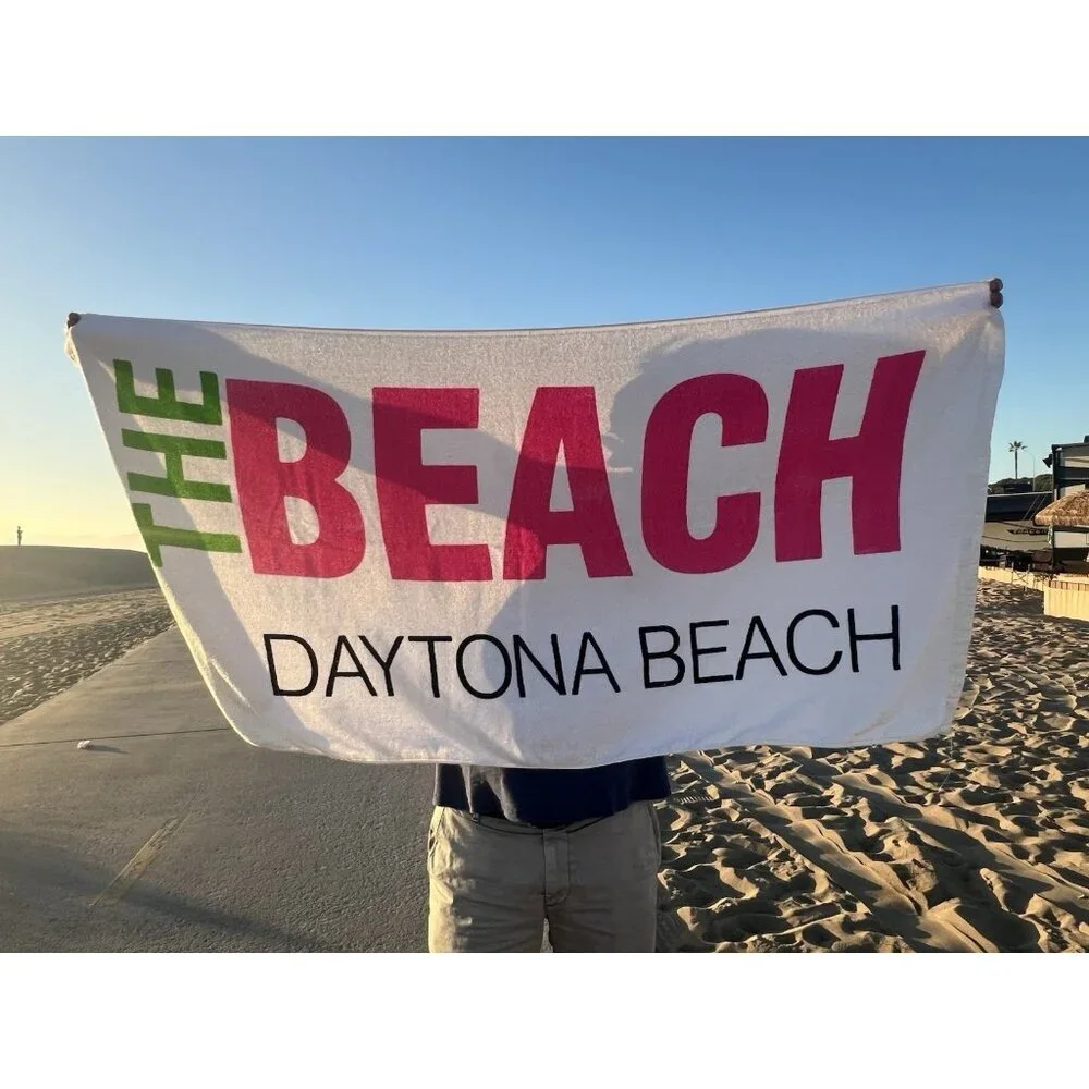 RARE Vintage 80s Goals DAYTONA BEACH logo beach towel retro neon preppy